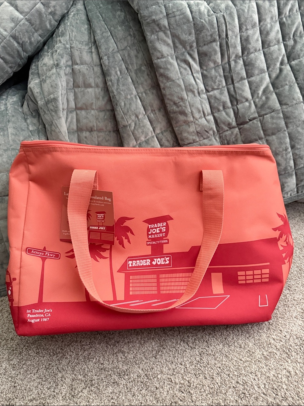 Trader Joe's Coral Insulated Tote